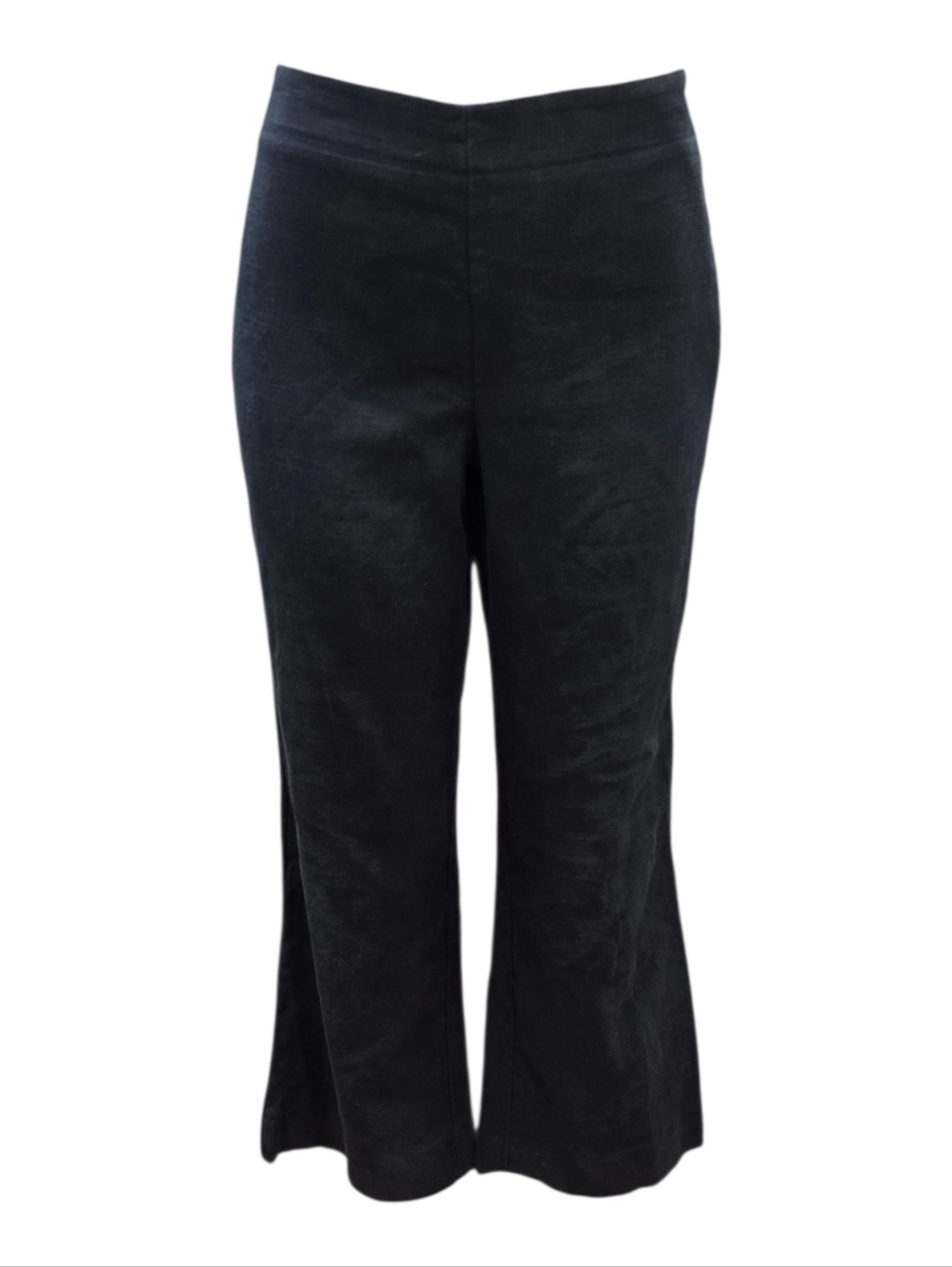 Anthropologie Elevenses Pants Sailor Wide Leg Linen Blend Black